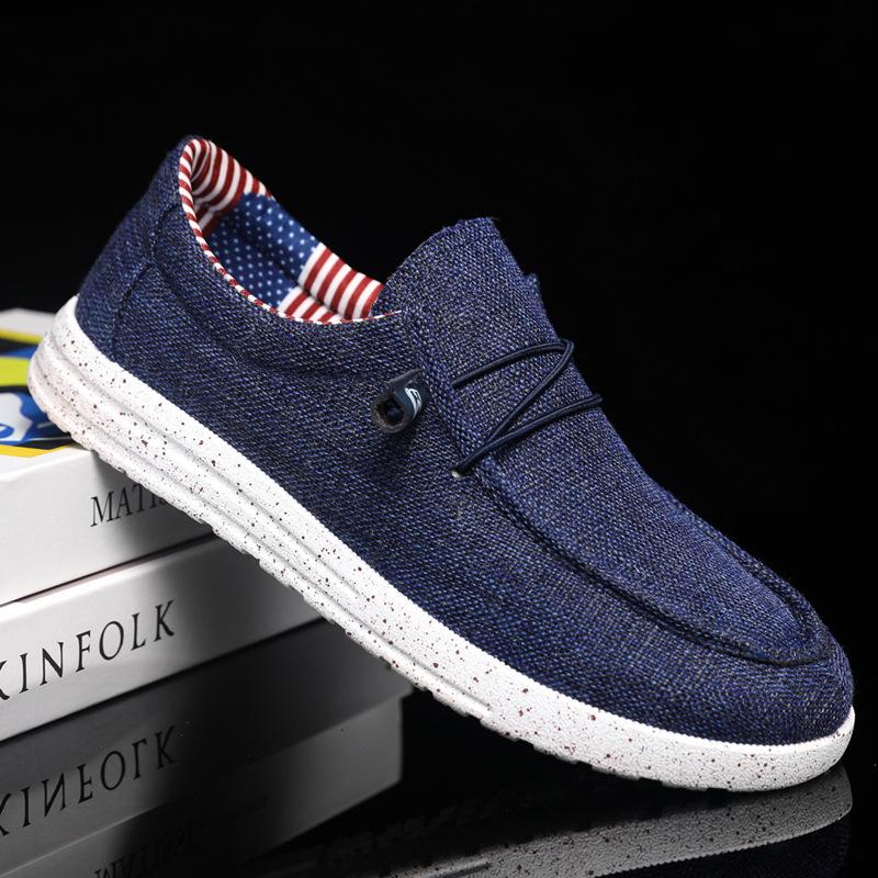 Cross-border plus size Men's Shoes Loafers Korean Style Fashion Casual Trendy Men's Breathable Lightweight Lazy Slip-on Light Canvas Shoes