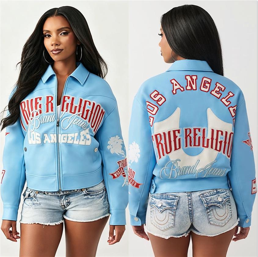 RM8041 European and American women's clothing 2026 autumn and winter hot girl racing biker PU leather printed fashion single-piece jacket