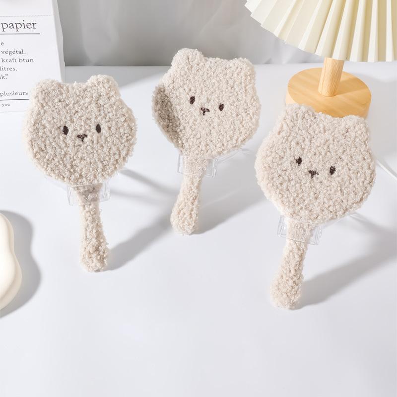 Cute Little Bear-Shaped Makeup Mirror with High-Definition Mirror Surface, Fashionable Beauty Mirror, Portable Makeup Touch-Up Mirror