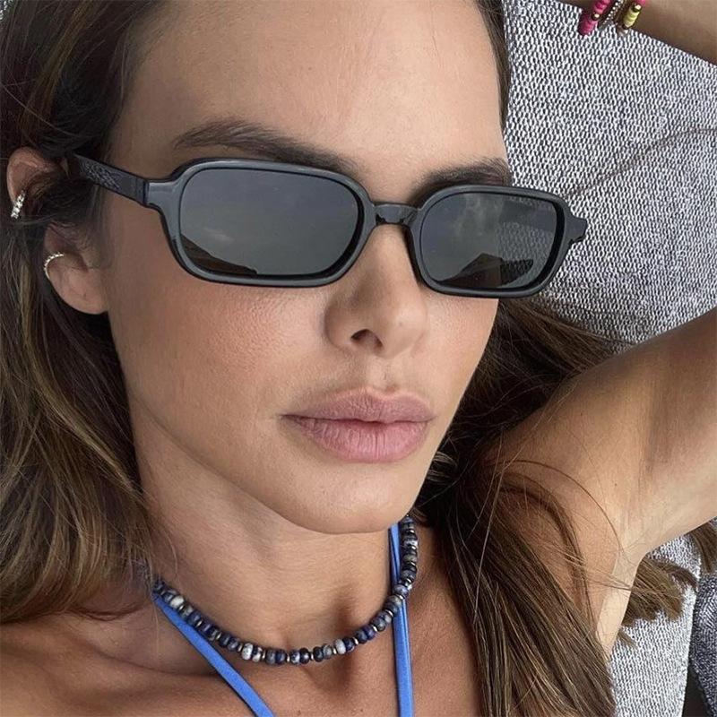 New Cross-Border Simple Small Square Frame Sunglasses for Women, European and American Retro Sunglasses, Sun Protection and Uv Protection Sunglasses