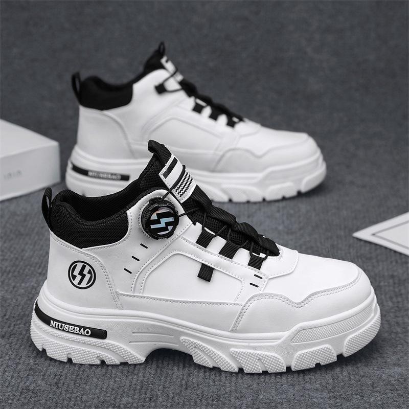 Autumn 2025 Mid-Top Men's Shoes Trendy Versatile Martin Boots Slip-On Fashion Shoes Youth Casual Shoes
