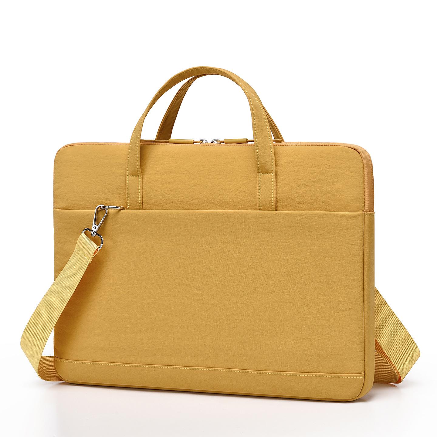 Simple Solid Color Lightweight Laptop Bag with Plush Lining, a Must-Have for Business Trips, Single-Shoulder Crossbody Computer Bag
