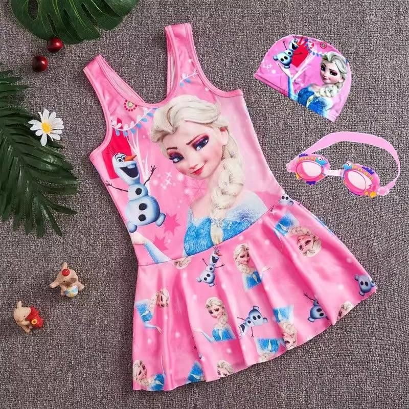 Children's Swimsuit for Girls, One-Piece Swimwear for Older Children, Girls' Swimwear, Princess-Style Swimwear for Kids, Baby Girl Swimwear
