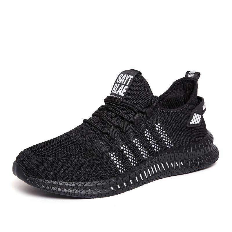 Cross-Border Large Size Fly Knit Sports Shoes Casual Ultra-Light Eva Sole Breathable Running Shoes Extra Large Size 6766 Large Quantity Can Be Priced at