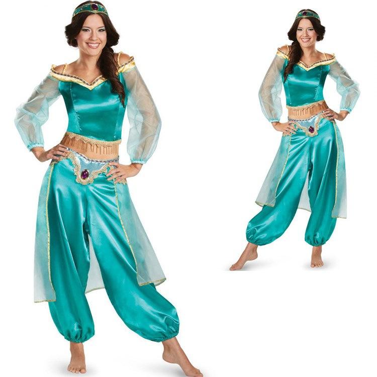 Halloween Aladdin Magic Lamp Jasmine Princess Dress European and American Adult Cosplay Aladdin Role-Playing Costume