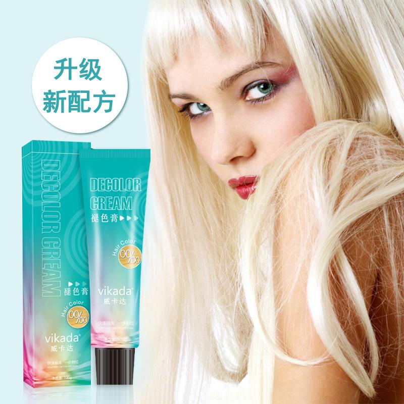 Vikada Hair Bleach Bleach Fading Cream Fading Agent White Golden Bleaching Hair 9 Degree Slightly Tide Color Bleaching Cream