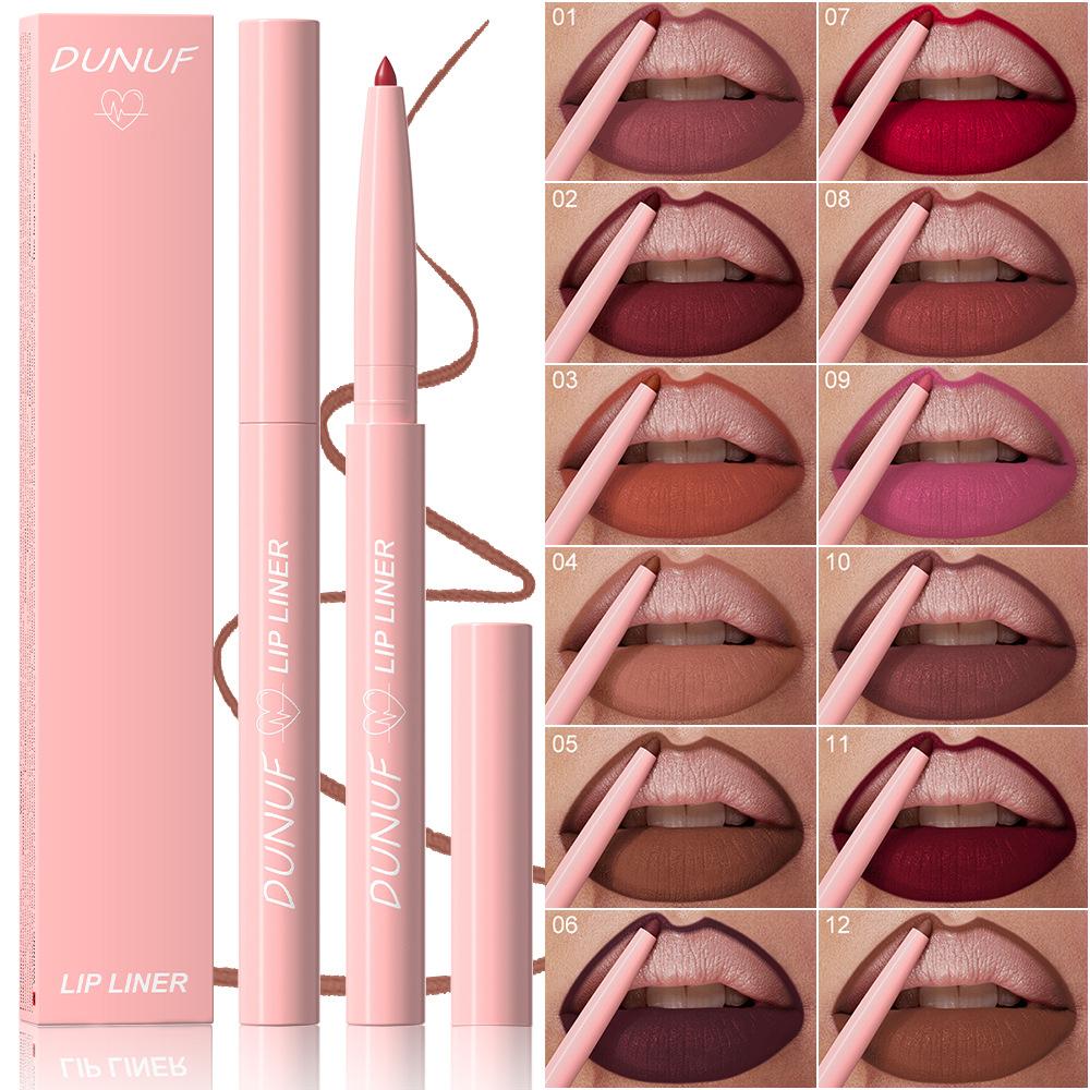 Dunuf 12-Pack Easy-To-Apply Velvet Matte Lip Liner Pens, Please Check! Link for Disclaimer