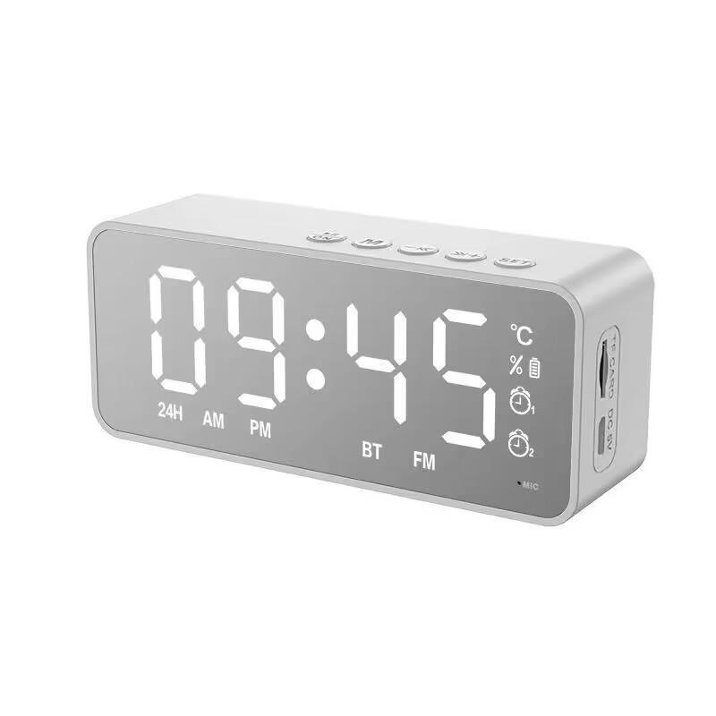 Cross-Border Mini Alarm Clock Wireless Bluetooth Speaker Charging Portable Multi-Functional Gift Card Small Speaker