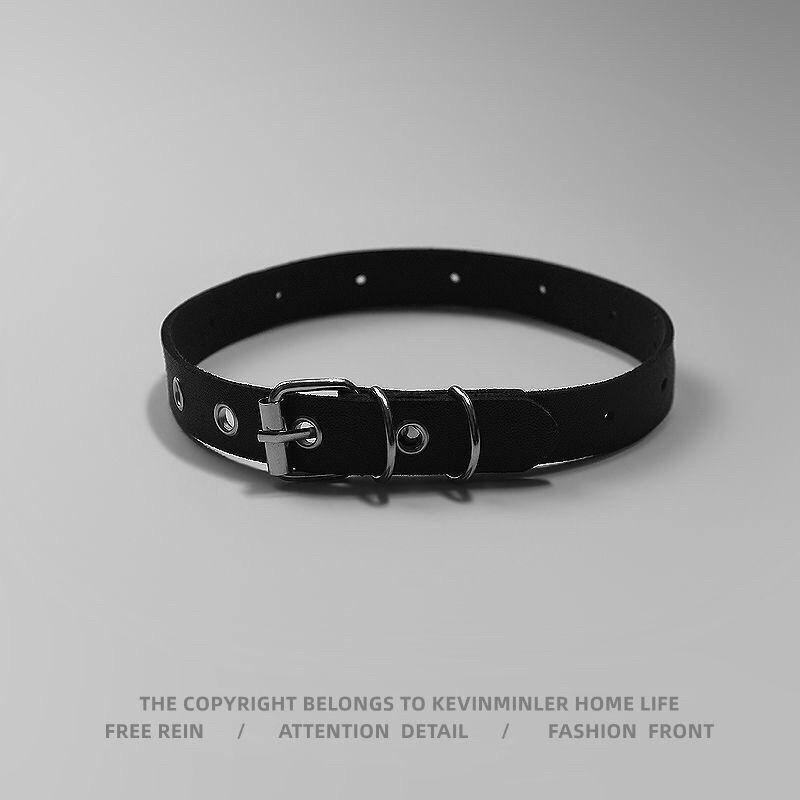 Kevin Punk Choker Dark Collar Rock Necklace Neck Strap Leg Ring Thigh Leather Collar