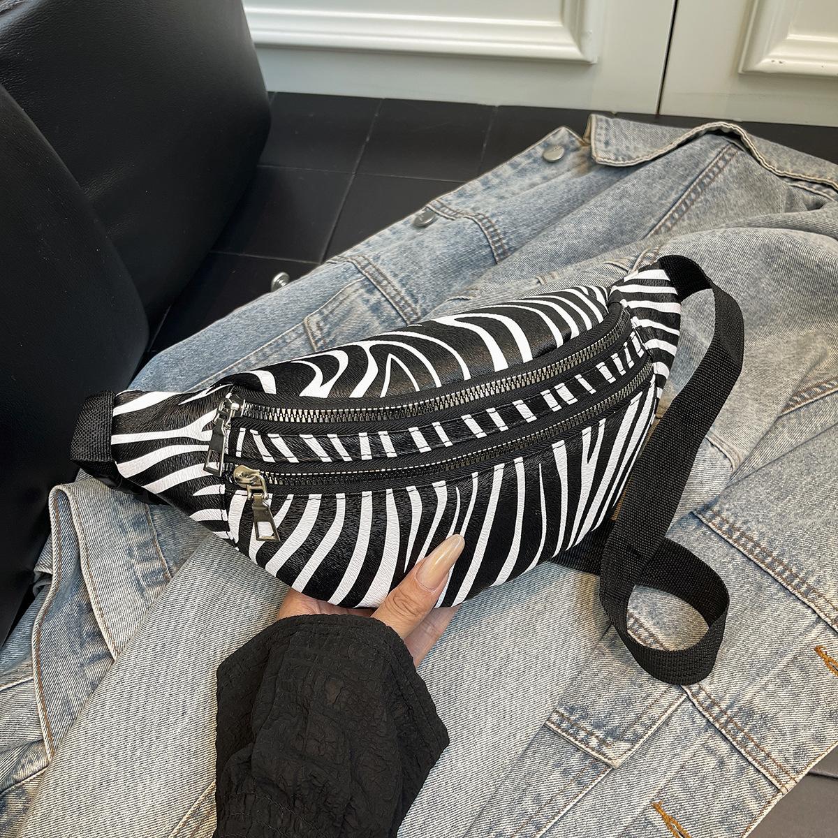 Waist Bag New Crossbody Bag Zebra Pattern Crossbody Chest Bag Women's Shoulder Bag