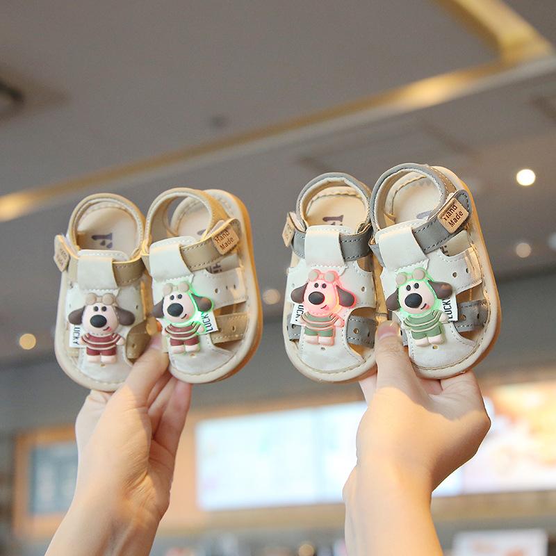 Summer Baby Toddler Shoes, Soft-Soled Sandals for Infants, Children's Squeaky Shoes, Light-Up Shoes for Boys and Girls, 0-1-2 Years Old