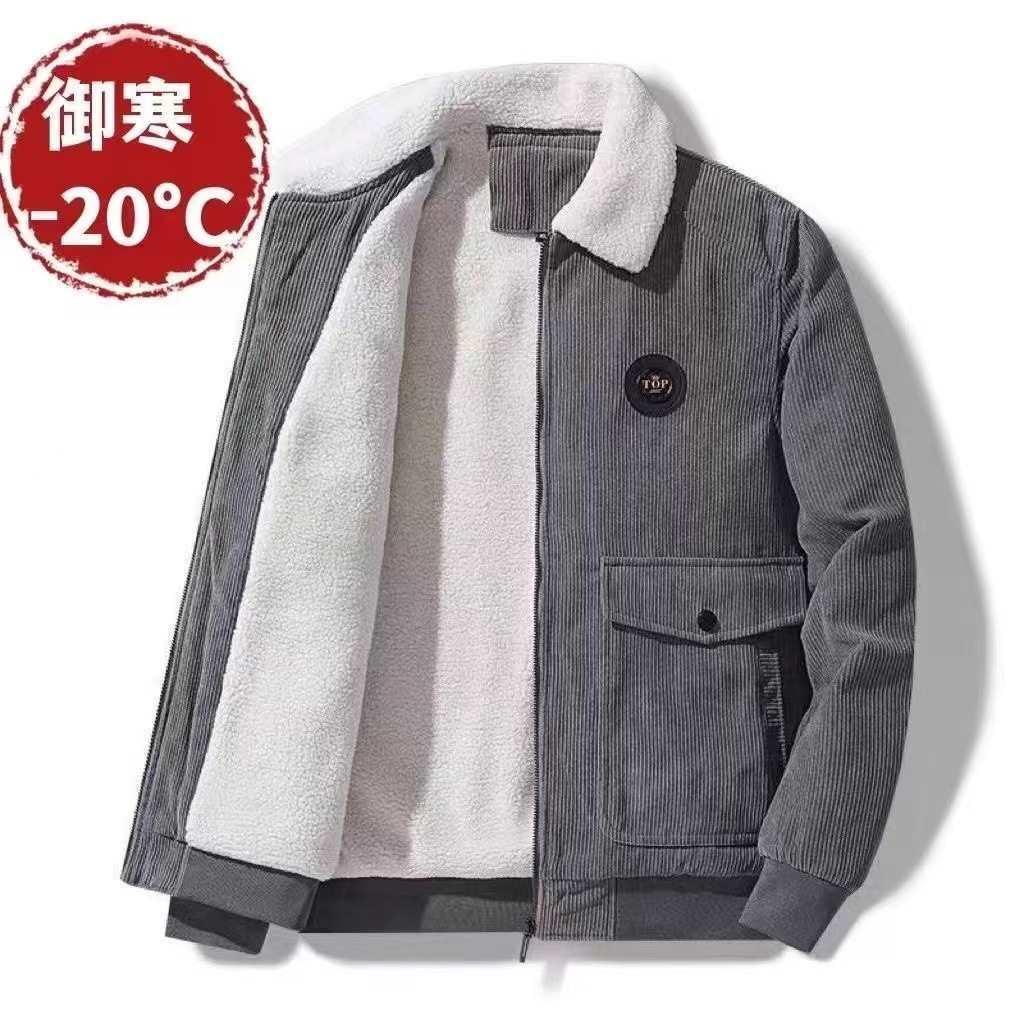 2026 New Autumn and Winter Thickened Men's Jacket, Loose Casual Workwear Corduroy Jacket for Young and Middle-Aged Men