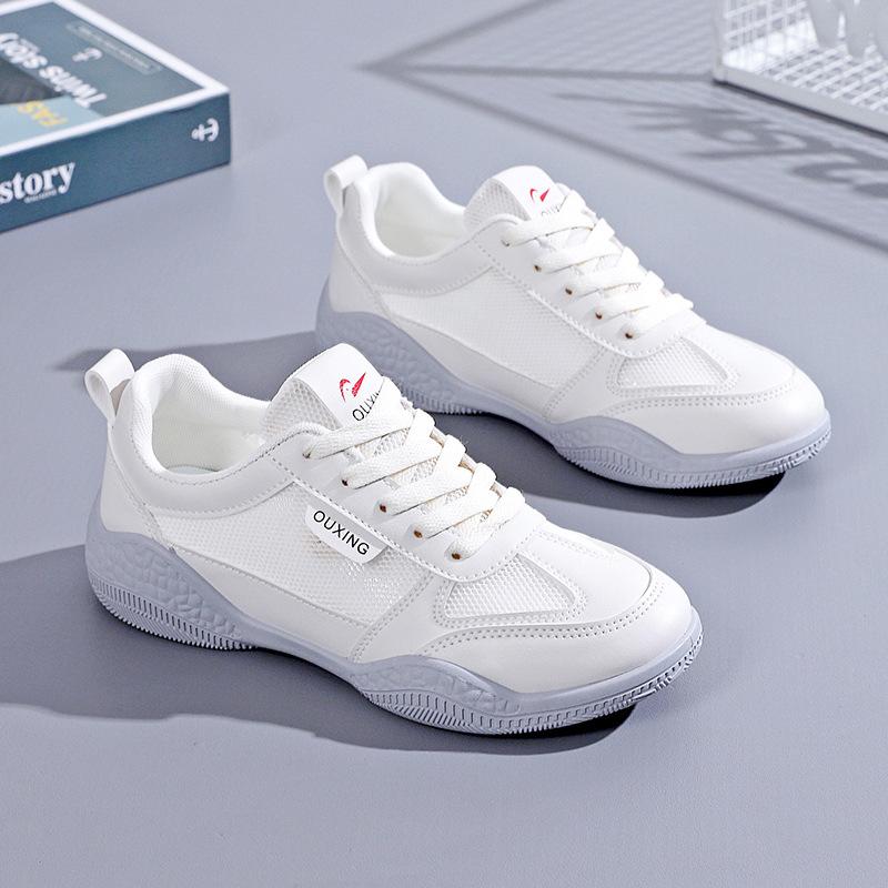 Women's summer sports shoes, mesh, breathable, thin, soft-soled, lightweight, shock-absorbing, suitable for running and travel, white mesh shoes HY103