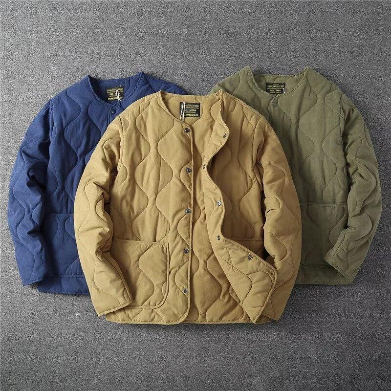 2023 autumn and winter New quilted thickened jacket men's versatile retro style trendy warm cotton padded jacket cotton padded jacket