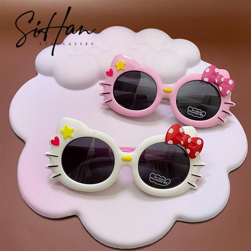 New Cartoon Kt Cat Kidsren's Sunglasses 5861 Baby Soft Silicone Kidsren's Polarized Glasses Cute Sun Protection Sunglasses