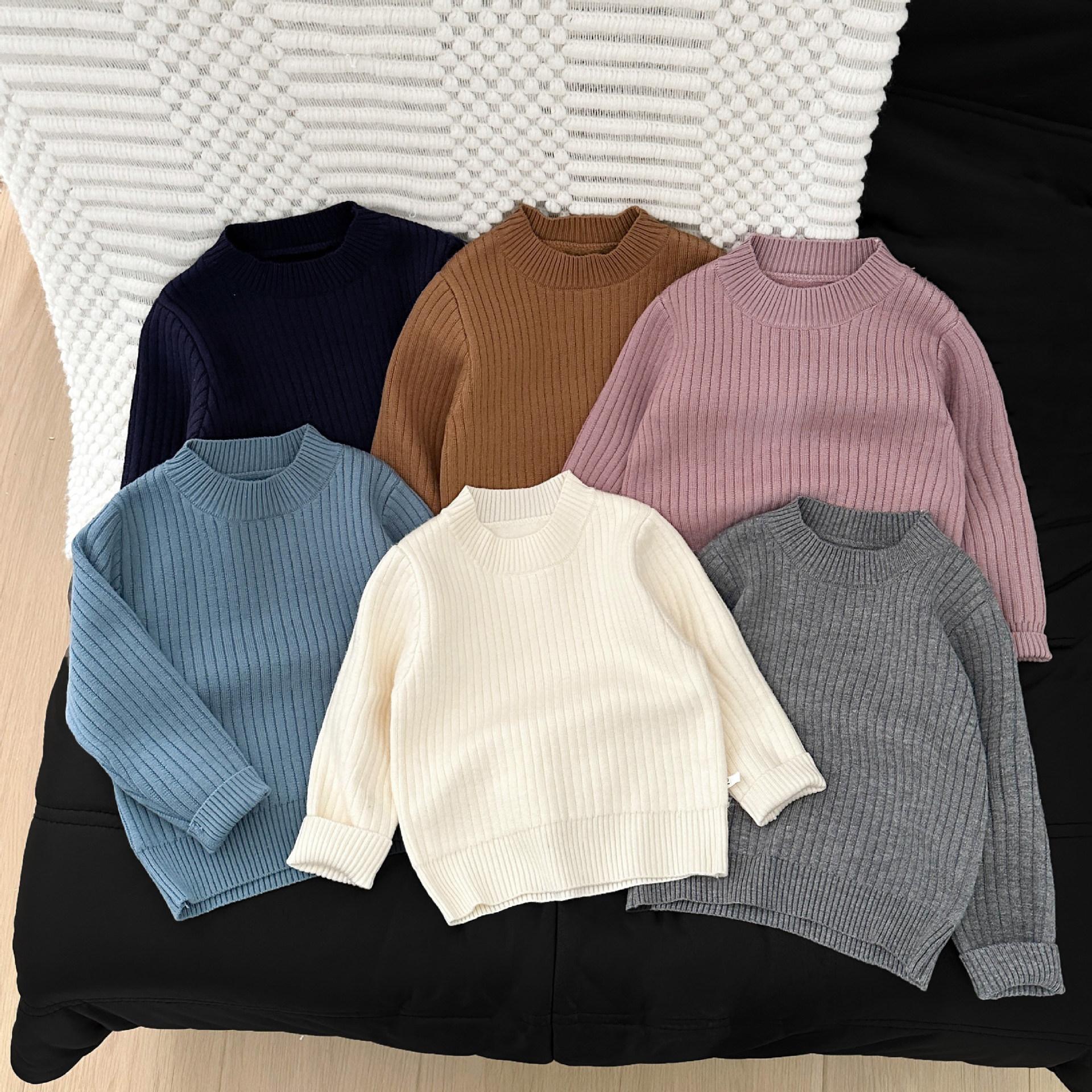 Baby Clothes All-In-One Velvet Thickeneded Sweater Autumn and Winter Style Warm and Versatile Bottoming Inner Sweater for Male and Female Babies