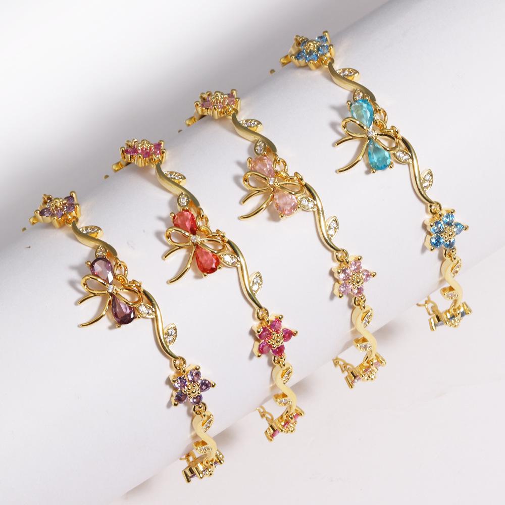 Cross-Border Best-Selling Floral Bowknot Bracelet, Sweet and Delicate, Creative and Versatile, High-End Women's Jewelry