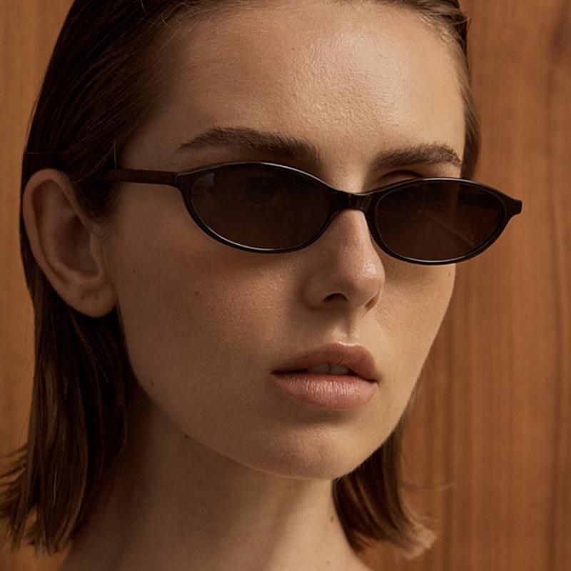 Fashion Oval Small Frame Sunglasses Women's New European and American Ins Street Photoshoot Sunglasses Personalized Trendy Sunglasses