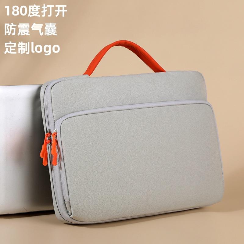 New Style Laptop Bag for Women 15.6inch Inner Sleeve Bubble Wrap Airbag 180 Degree Opening Men's Document Bag with Printed Logo