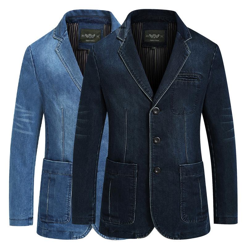 Men's New Denim Suit Men's Casual Loose Large Size Youth Jacket Denim Suit Jacket 2182