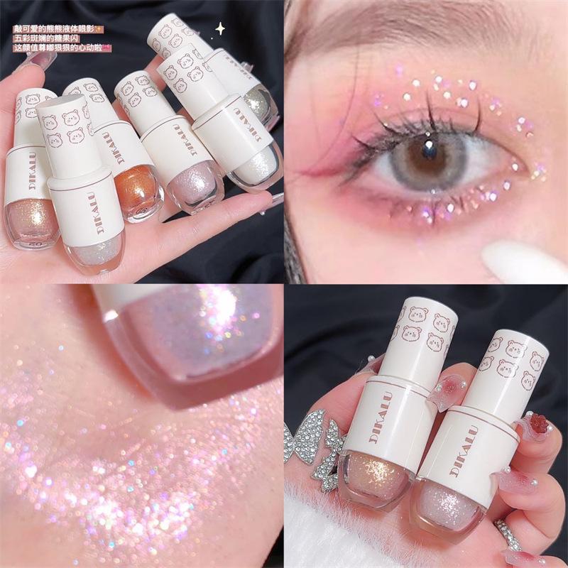 DIKALU little bear bowling a drop of tear liquid eye shadow eye makeup lying silkworm pearlescent super shiny crystal fine glitter