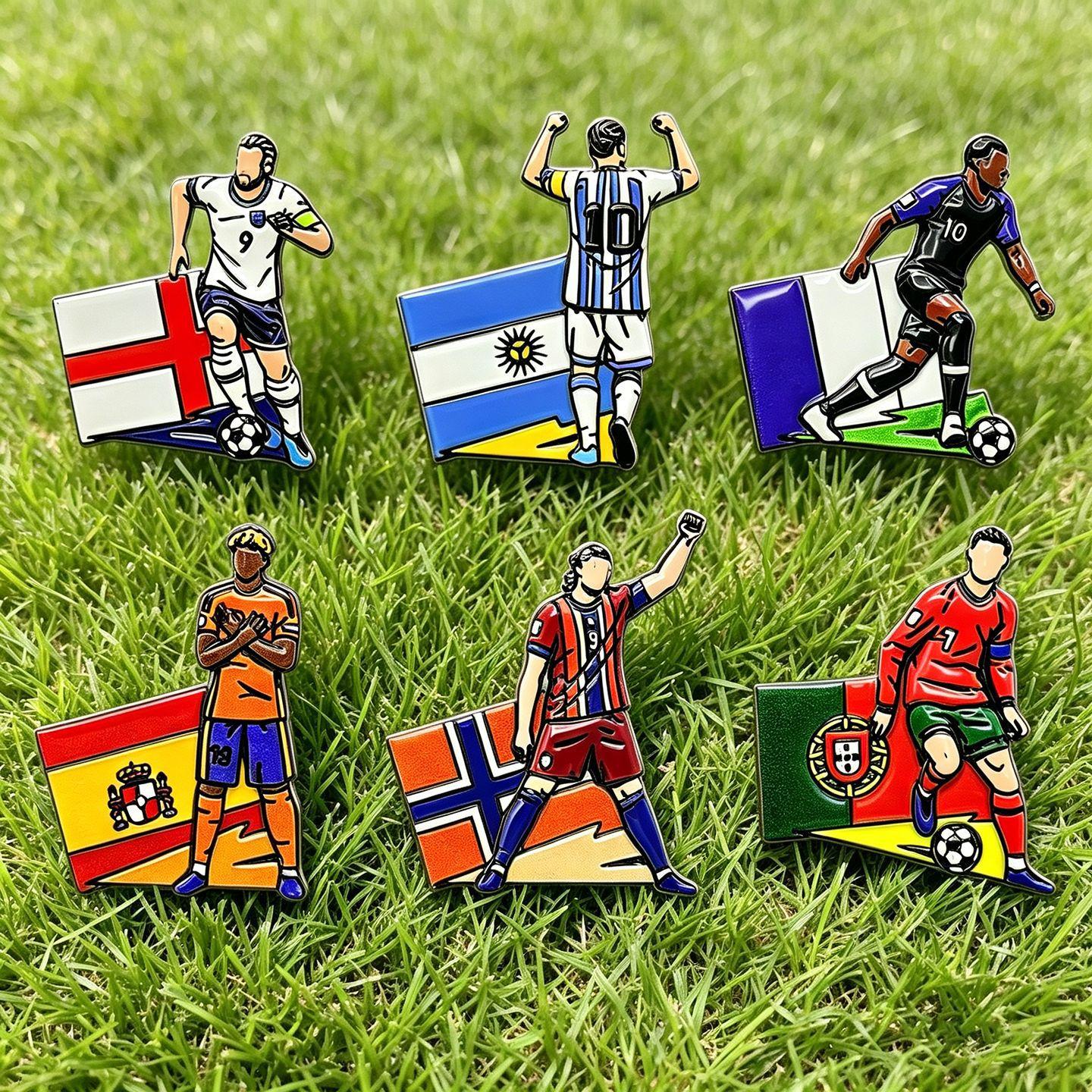 2026 USA-Canada-Mexico Football Badge, Star Player Brooch, Backpack Decoration, Messi and Ronaldo Commemorative Bar Gift