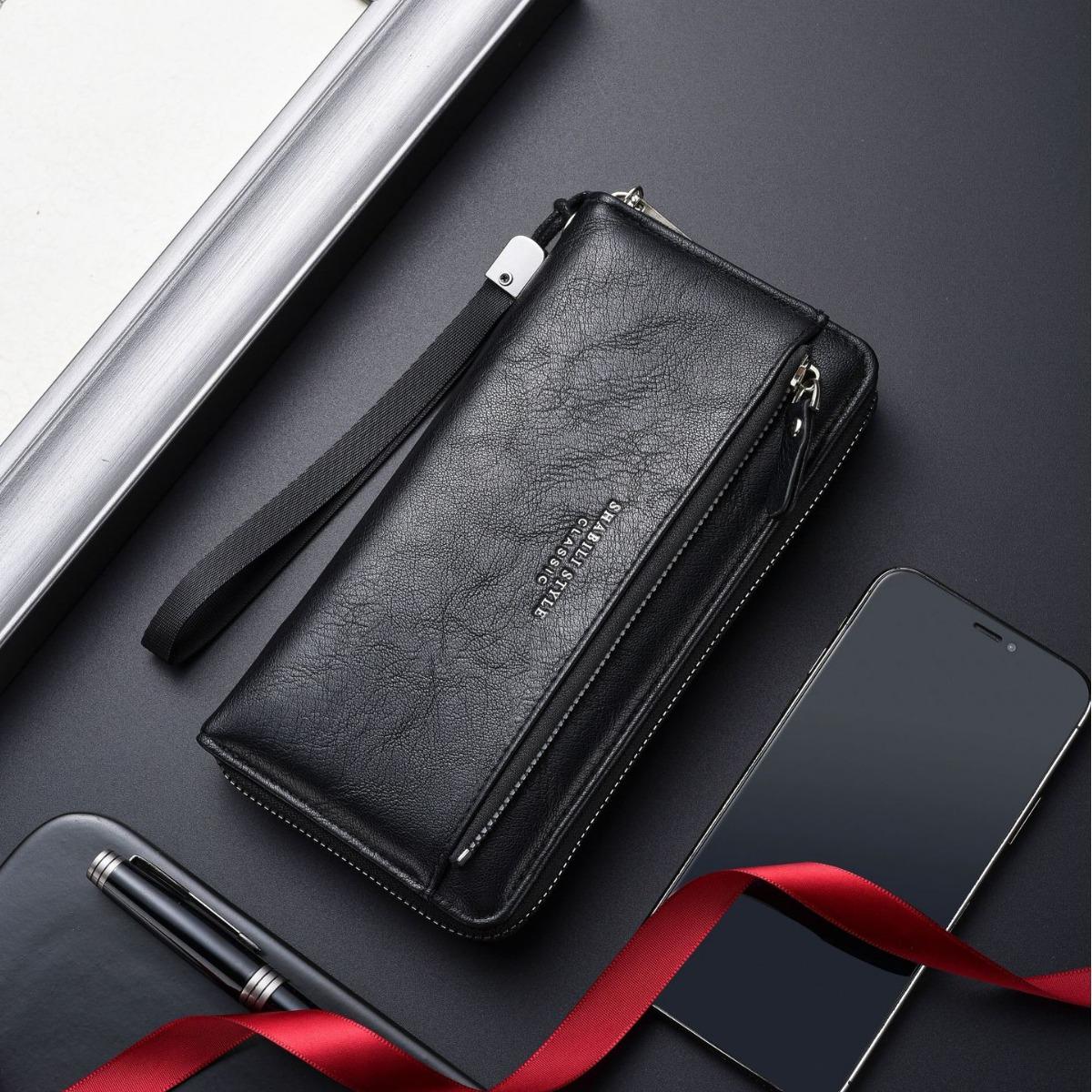 New Men's Wallet, High-Quality Long Zipper Clutch Bag, Fashionable Youth Clutch Bag, Mobile Phone Bag
