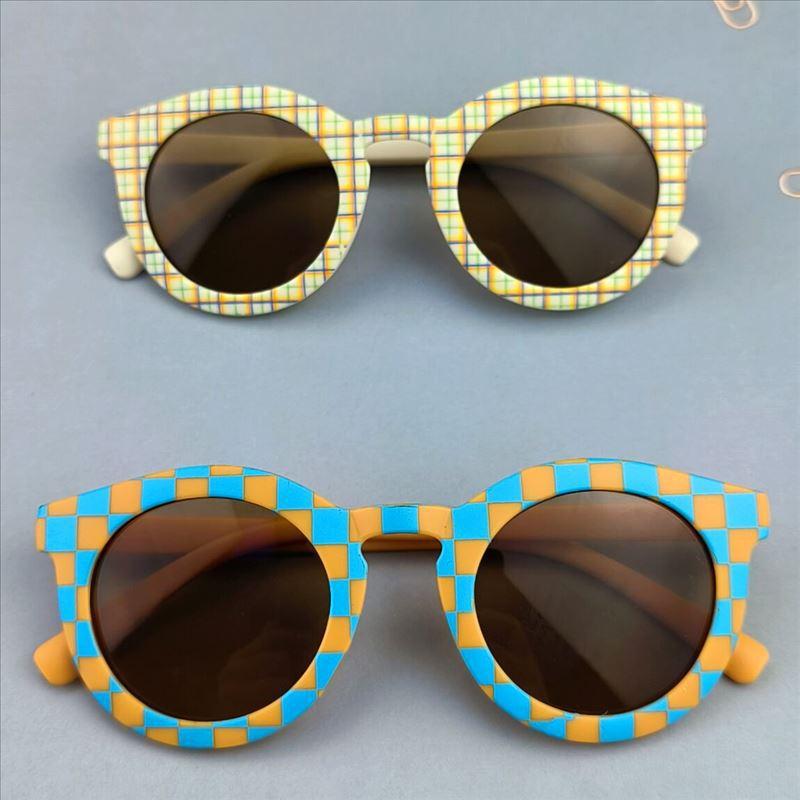 Children's sunglasses girls' boys' sunglasses Plaid trendy baby trendy trendy girls' children's sun-proof sunglasses