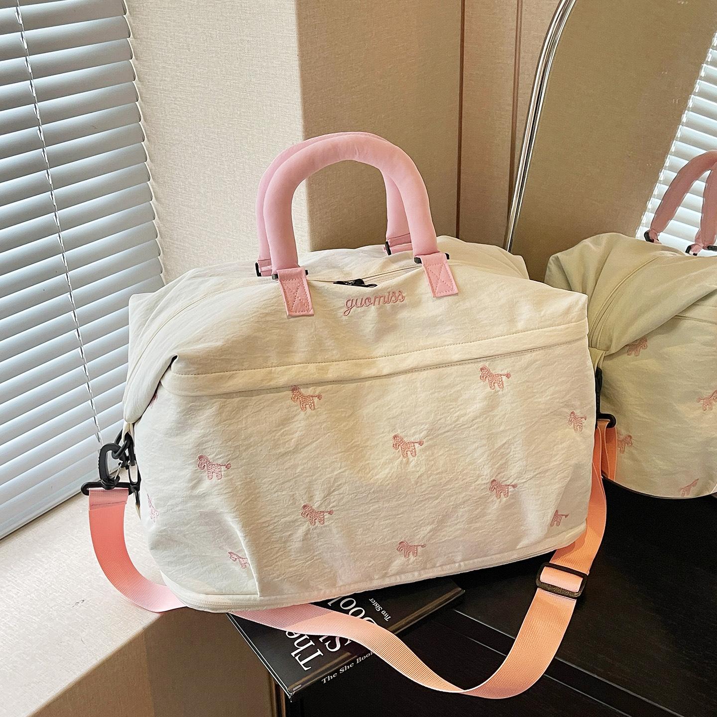 Expandable Travel Bag, Business Trip Shoulder Crossbody Bag, Women's Travel Carry-On Bag, Large Capacity Dry and Wet Separation Maternity Storage Bag