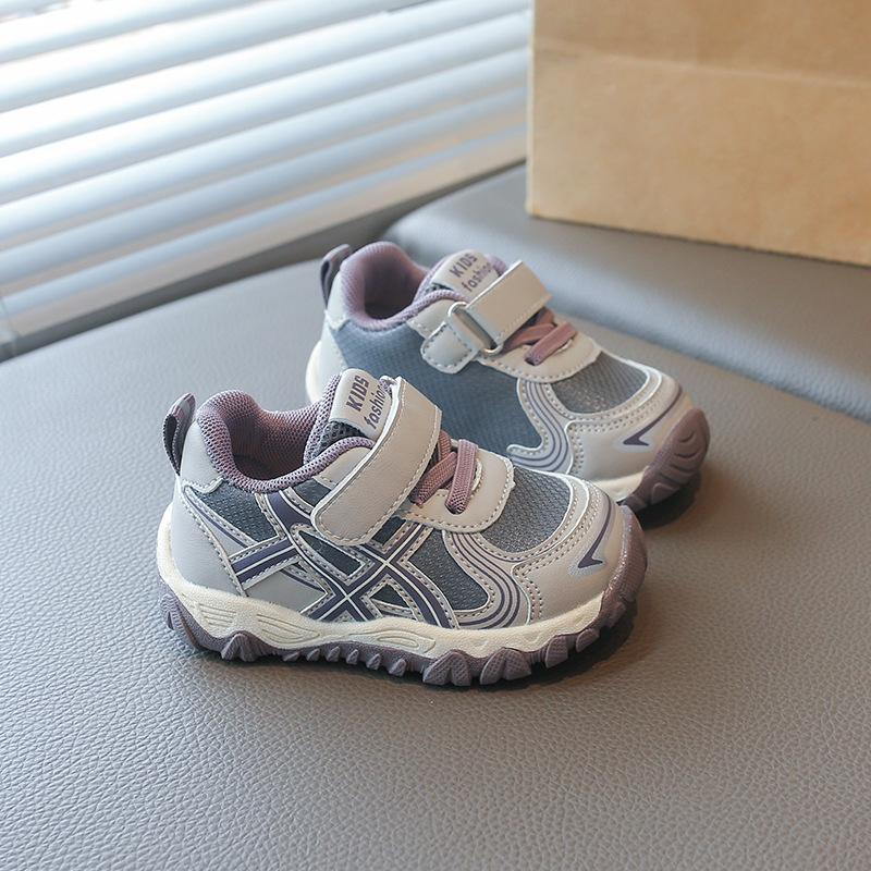 Baby toddler shoes, autumn girls' soft-soled non-slip athletic shoes, boys' infant leather breathable shoes