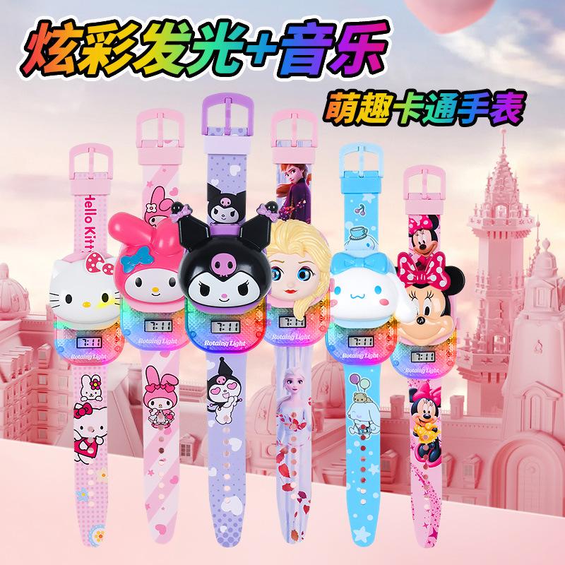 Retail generation flip light-emitting music watch tremolo same style internet-famous watch children's cartoon toy watch