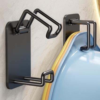 Foldable Washbasin Rack Without Punching Washbasin Rack Wall-Mounted Washbasin Basin Kitchen Bathroom Hook Basin Hook