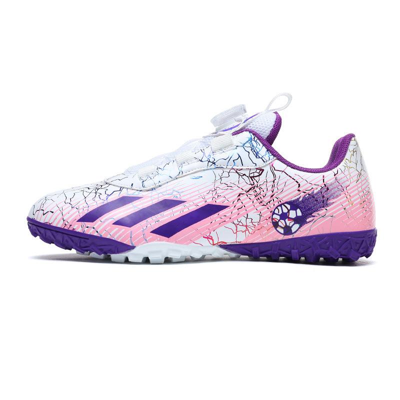 Football Shoes Youth Football Shoes Men's Broken Nails Free New Breathable Shoes Non-Slip Children's Student Button Rotating Laces