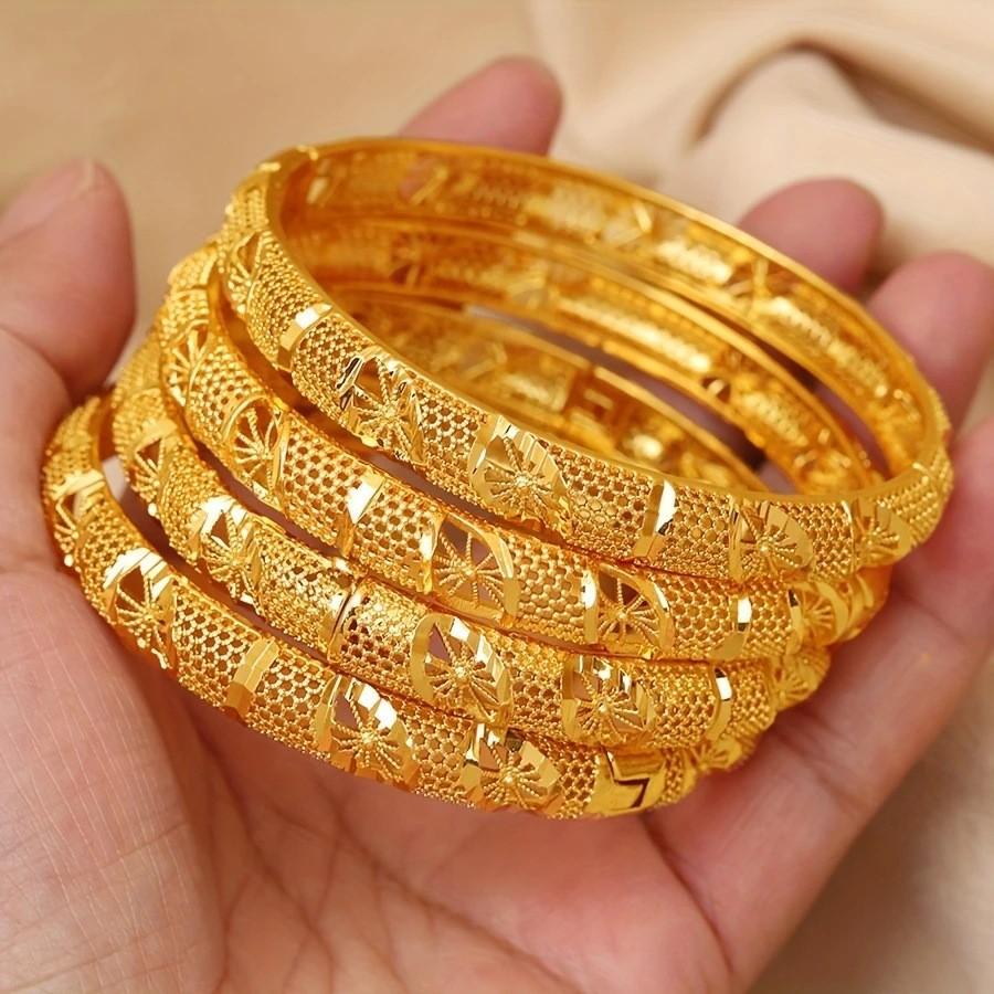 Cross-border hot-selling 24K bracelet, Dubai India bride's light luxury style women's wedding vintage bracelet jewelry wholesale