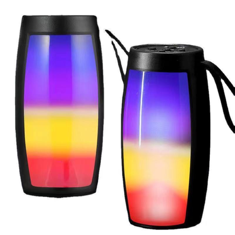Cross-Border Qzs1202 Colorful Led Light Wireless Card-Insertable Bluetooth Portable Small Speaker Direct from the Source Factory