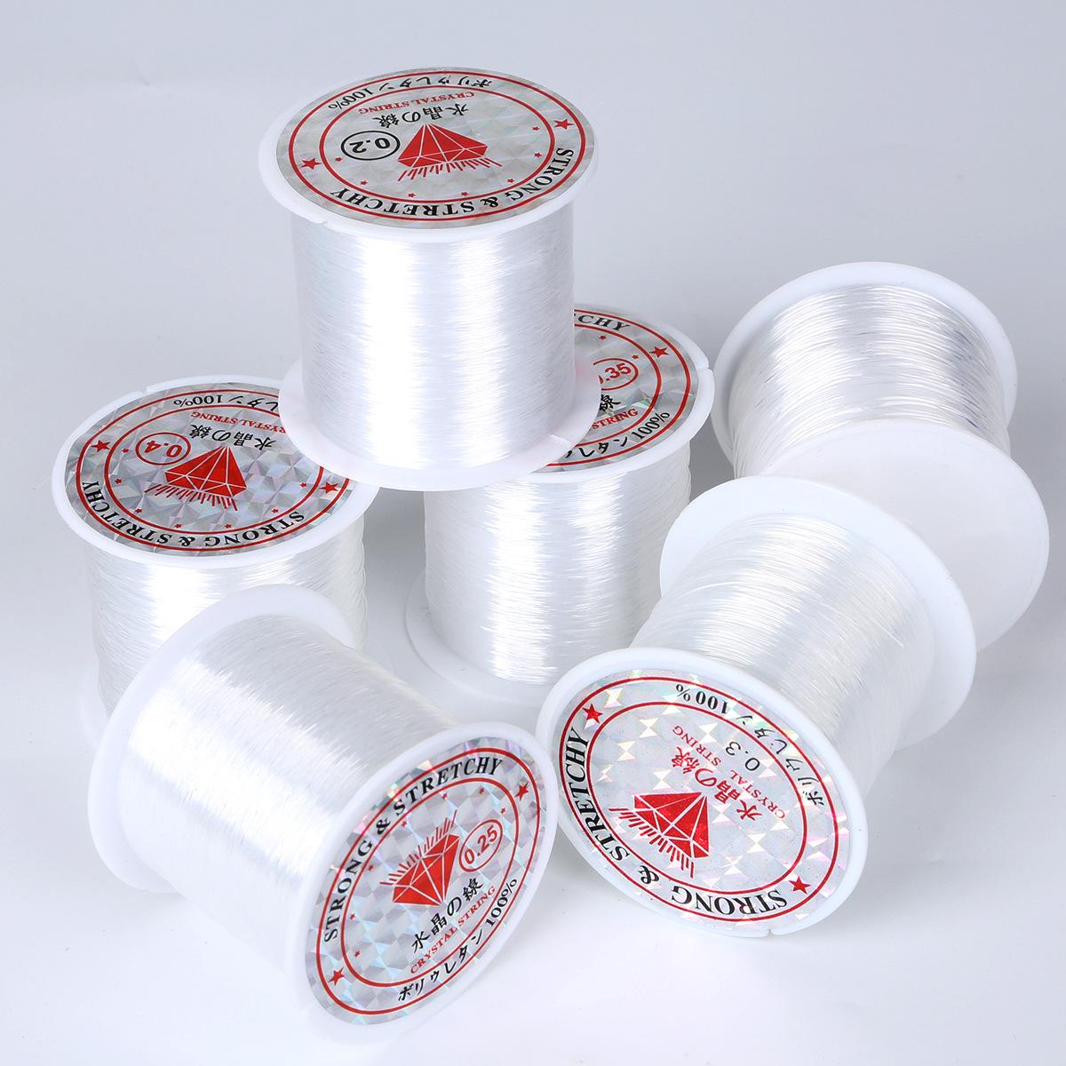 0.2-0.8mm Crystal Non-Elastic Transparent Fishing Line DIY Winding Braided Necklace Ring Rice Beads Tassel Beading Line