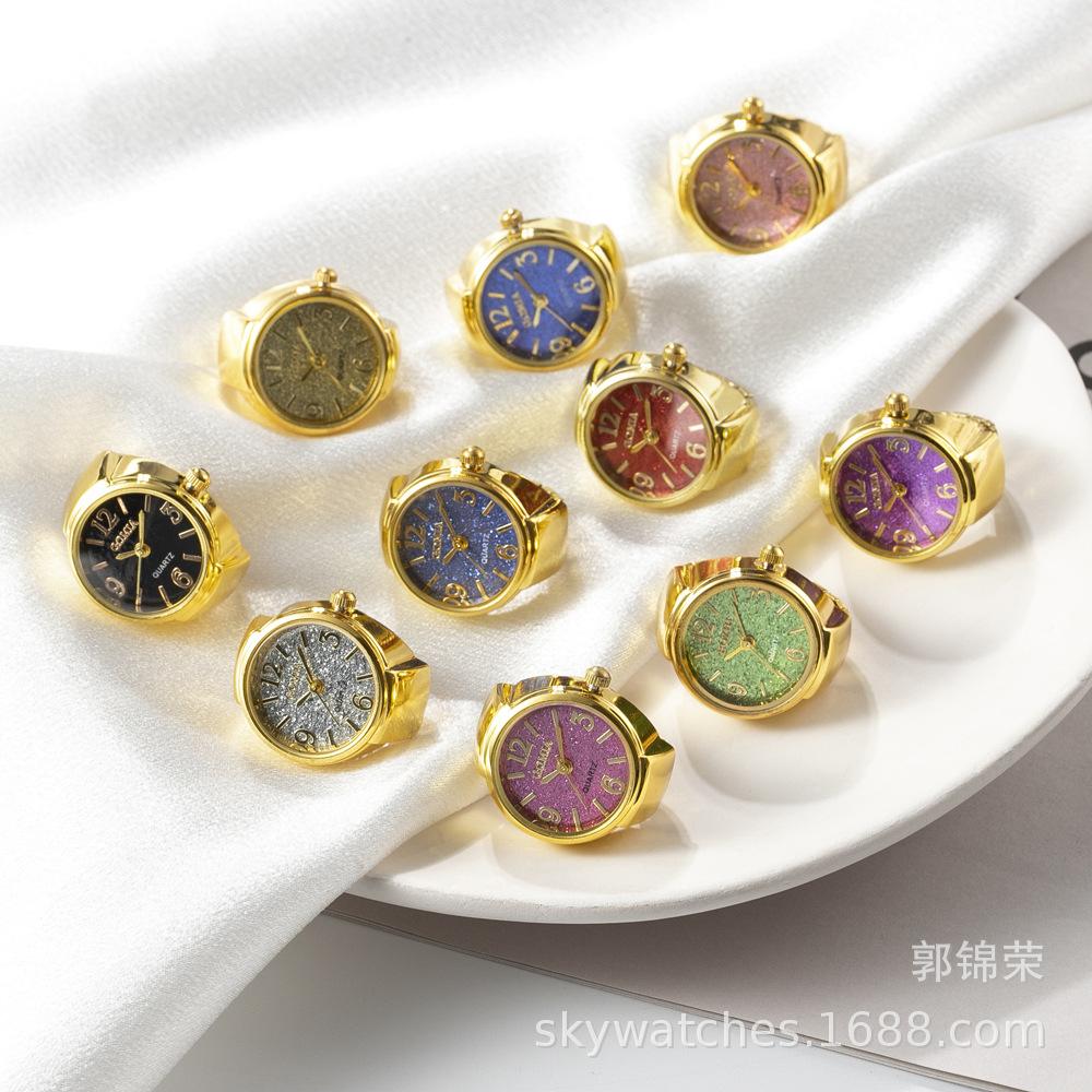 Ring Watch for Women New Simple Digital Glitter Ins Watch Student Ring Watch Men's Fashion Gold Finger Watch