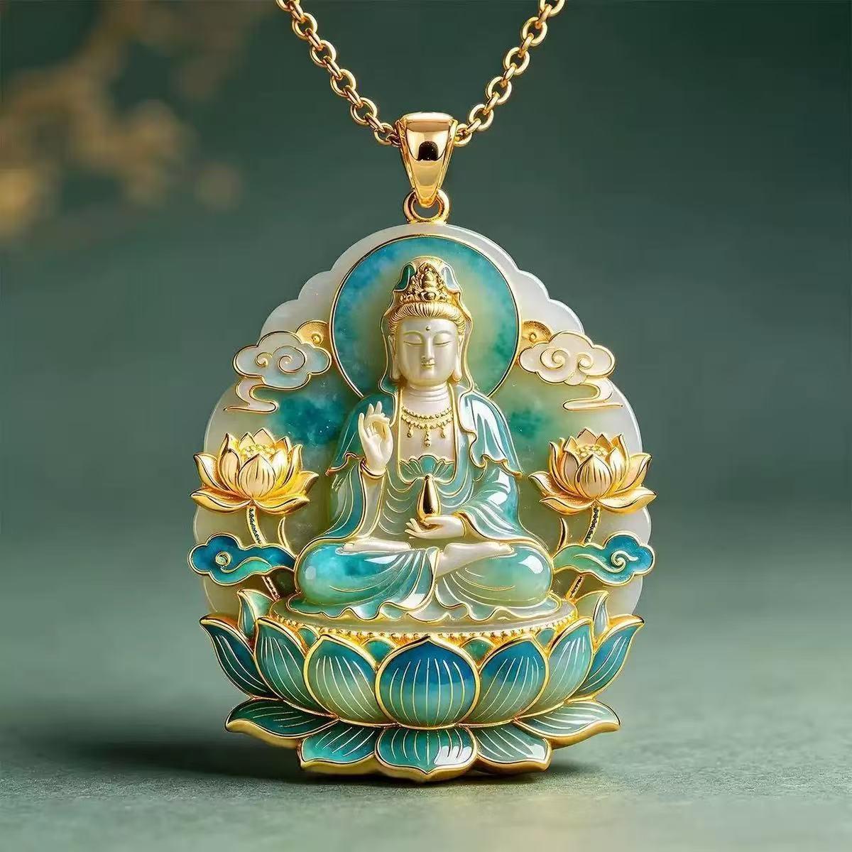 New Chinese-style necklace for both men and women, enamel pendant, light luxury collarbone chain, niche design with a high-end vintage feel
