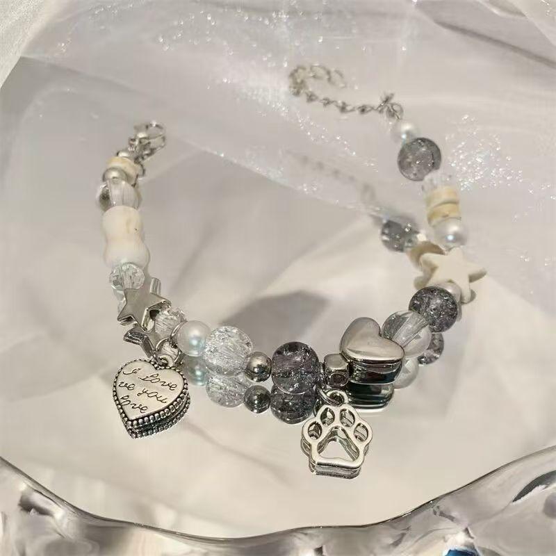 Oxygen Star Kitten Claw Bone Bracelet Female Ins Niche Design DIY Handmade Beaded Versatile Bracelet Best Friend
