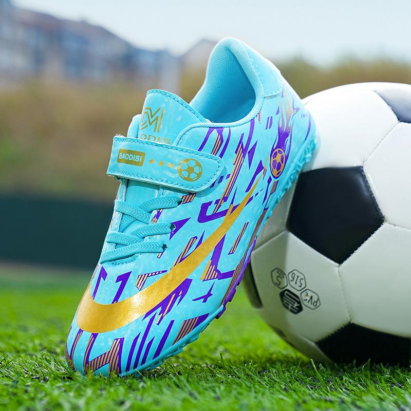 Cross-border Children's Soccer Shoes Men and Women's Velcro TF Broken Nails Spikes Students Teenagers Training Shoes Competition Nail Shoes