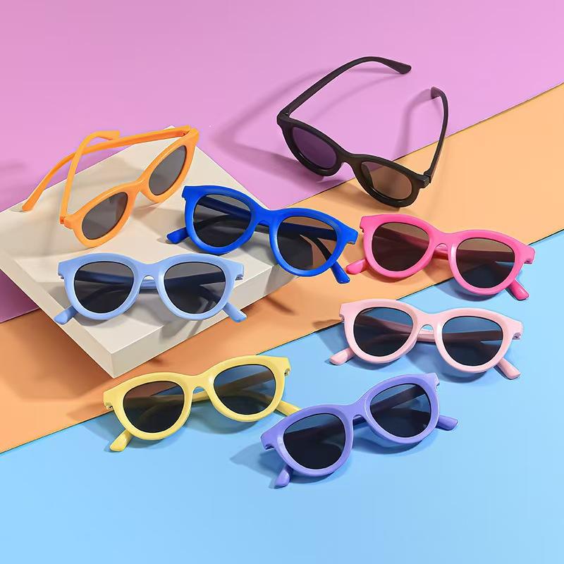 Candy Color Children's Sunglasses Cross-border Fashion Baby Glasses Korean Style Western Style Solid Color Simple Sunglasses All-match Sunglasses for Sunshade
