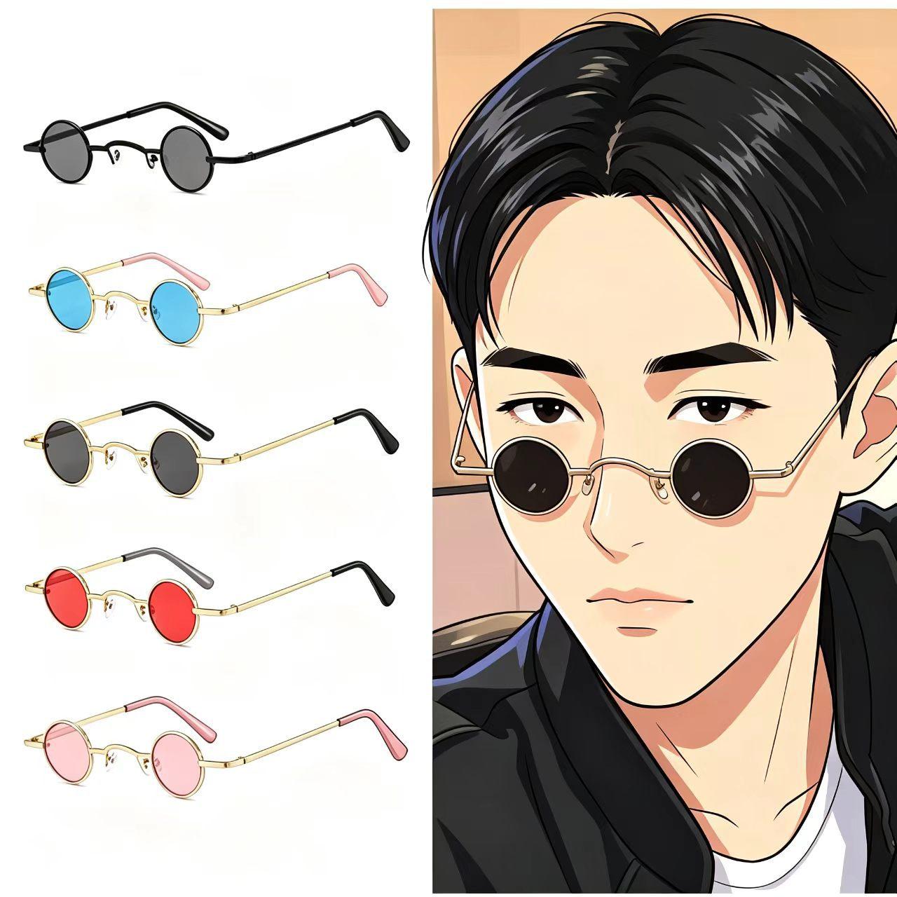 Tiktok Influencer Mini Punk Round Retro Ultra-Small Frame Sunglasses for Men and Women, Hip-Hop Quirky Sunglasses