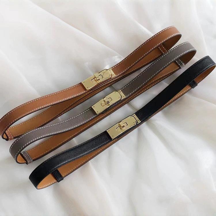 Kelly Belt, Thin Belt, Versatile Women's Belt, Decorative Belt for Dresses and Coats, Small Waist Belt, First Layer Cowhide