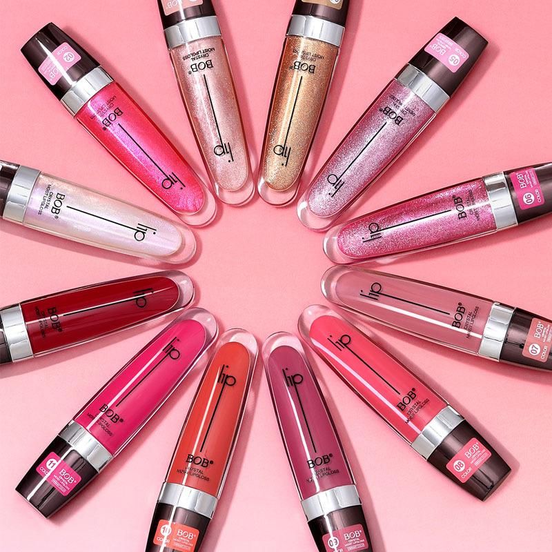 Bob Pearlescent Camouflage Lip Glaze Pearlescent Moisturizing Lip Gloss with Fine Shimmer Base for Plumping and Sparkling Lips