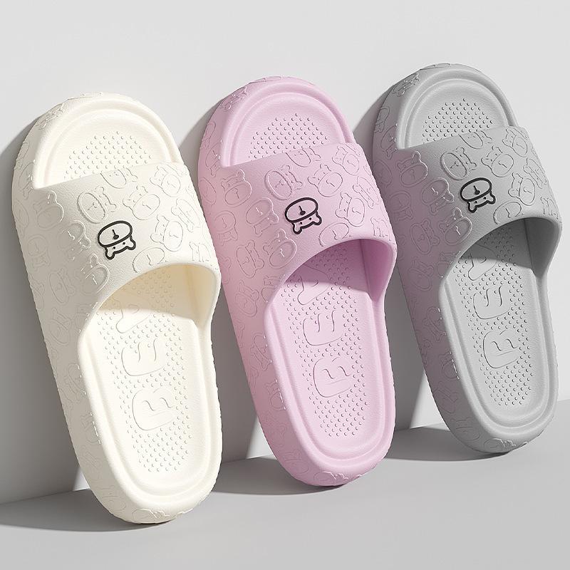 Little Bear Bathroom Slippers Portable Soft Slippers for Hotel and Home Use, Popular Non-Slip Shower Slippers for Women and Girls