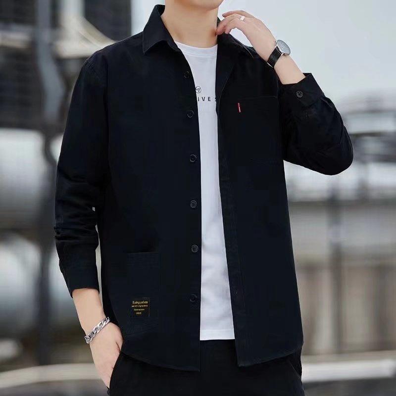 2024 No-Iron Loose Shirt Men's Long-Sleeved Casual Work Shirt Autum Men's Jacket Versatile High-End Trend