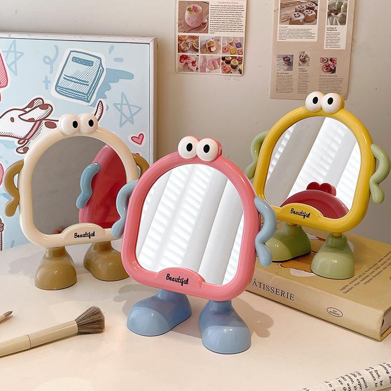 Mirror Makeup Mirror Desktop Small Mirror Home Bedroom Cute Student Dormitory Portable High-Definition Beauty Mirror