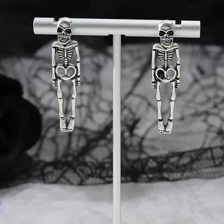 Halloween Skeleton Simulation Human Skeleton Removable Earrings Ghost Bride and Groom Couple Human Earrings
