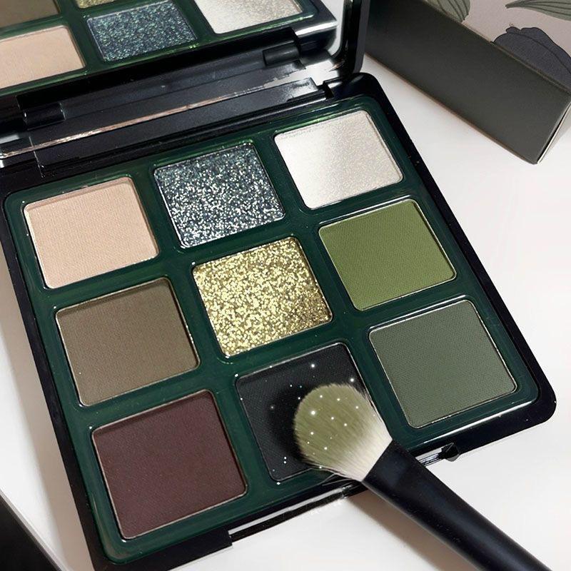 Paris cat's eye nine-color eye shadow plate cat's eye stone green eye shadow pearlescent matte smoked fine flash polarization color drag sister