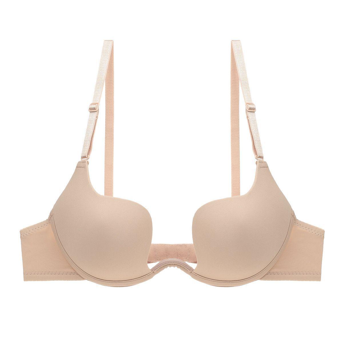 Mango Cup Push-Up Low-Cut Backless Wedding Dress Bra, Sexy Women's Lingerie, Deep V Low-Cut Bra
